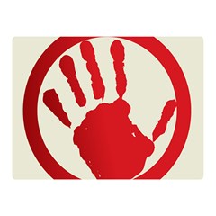 Bloody Handprint Stop Emob Sign Red Circle Double Sided Flano Blanket (mini)  by Mariart