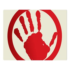 Bloody Handprint Stop Emob Sign Red Circle Double Sided Flano Blanket (large)  by Mariart