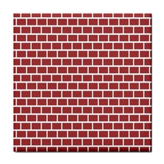 Brick Line Red White Tile Coasters