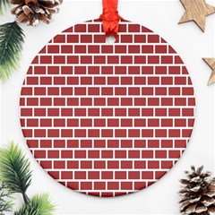 Brick Line Red White Ornament (round)