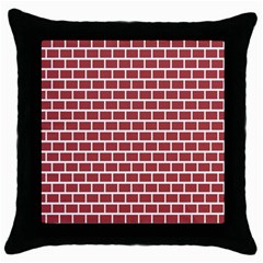 Brick Line Red White Throw Pillow Case (black) by Mariart