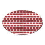 Brick Line Red White Oval Magnet Front