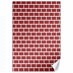 Brick Line Red White Canvas 12  X 18  