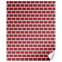 Brick Line Red White Canvas 16  X 20   by Mariart