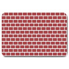 Brick Line Red White Large Doormat  by Mariart