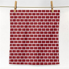 Brick Line Red White Face Towel by Mariart