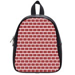 Brick Line Red White School Bags (Small)  Front