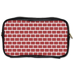 Brick Line Red White Toiletries Bags by Mariart