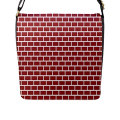 Brick Line Red White Flap Messenger Bag (l)  by Mariart