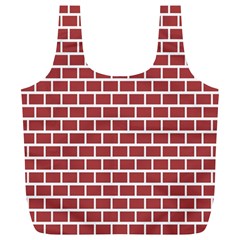 Brick Line Red White Full Print Recycle Bags (l)  by Mariart