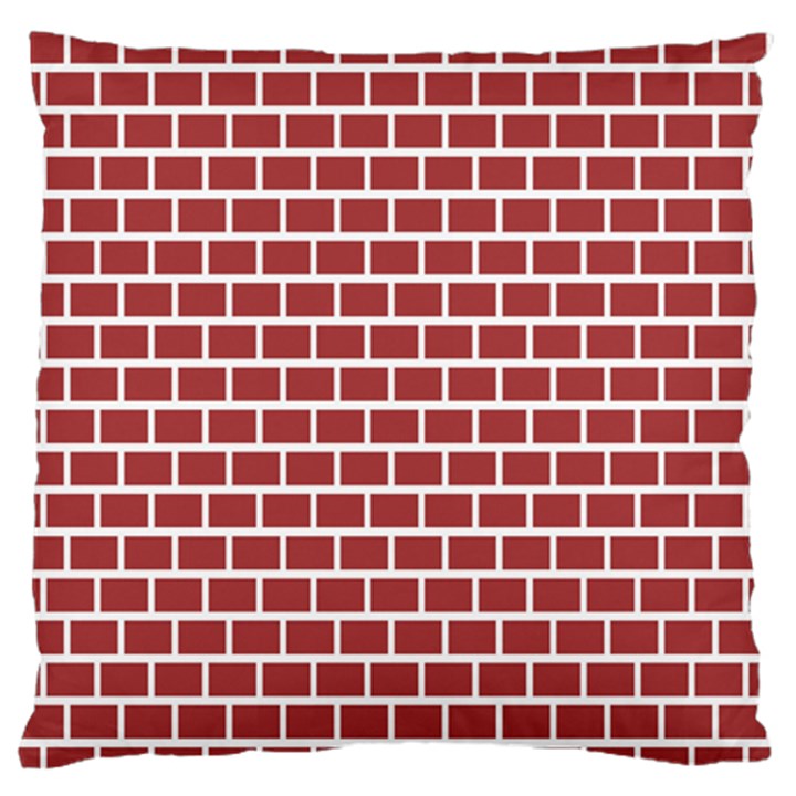 Brick Line Red White Large Flano Cushion Case (One Side)