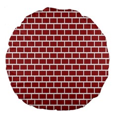 Brick Line Red White Large 18  Premium Flano Round Cushions by Mariart