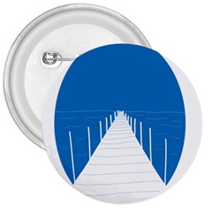 Bridge Sea Beack Blue White 3  Buttons by Mariart