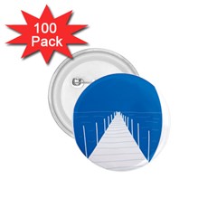 Bridge Sea Beack Blue White 1 75  Buttons (100 Pack)  by Mariart