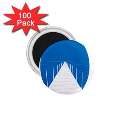 Bridge Sea Beack Blue White 1 75  Magnets (100 Pack)  by Mariart