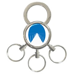 Bridge Sea Beack Blue White 3-ring Key Chains by Mariart