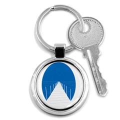 Bridge Sea Beack Blue White Key Chains (round) 