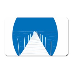 Bridge Sea Beack Blue White Magnet (rectangular) by Mariart