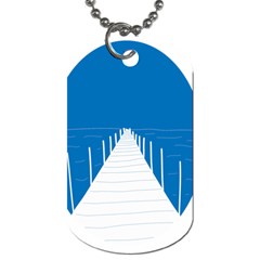 Bridge Sea Beack Blue White Dog Tag (one Side) by Mariart