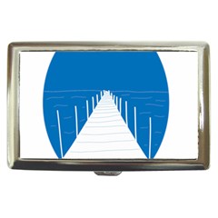 Bridge Sea Beack Blue White Cigarette Money Cases