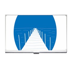 Bridge Sea Beack Blue White Business Card Holders by Mariart