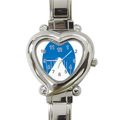 Bridge Sea Beack Blue White Heart Italian Charm Watch by Mariart