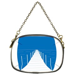 Bridge Sea Beack Blue White Chain Purses (one Side)  by Mariart