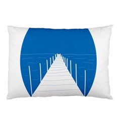 Bridge Sea Beack Blue White Pillow Case by Mariart