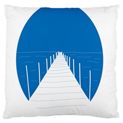 Bridge Sea Beack Blue White Large Cushion Case (one Side) by Mariart