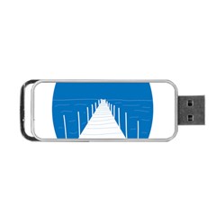 Bridge Sea Beack Blue White Portable Usb Flash (one Side) by Mariart