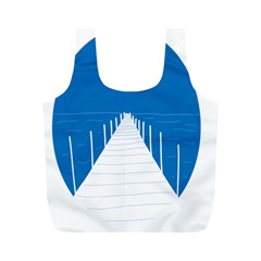 Bridge Sea Beack Blue White Full Print Recycle Bags (m)  by Mariart