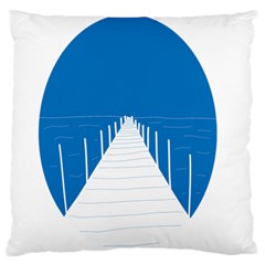 Bridge Sea Beack Blue White Standard Flano Cushion Case (two Sides) by Mariart