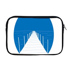 Bridge Sea Beack Blue White Apple Macbook Pro 17  Zipper Case by Mariart