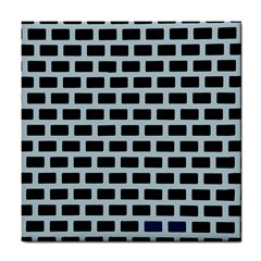 Bricks Black Blue Line Tile Coasters