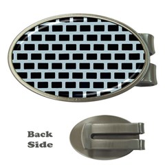 Bricks Black Blue Line Money Clips (oval) 