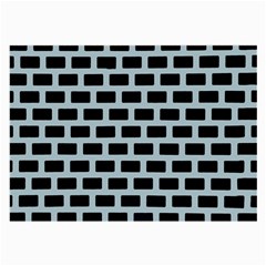 Bricks Black Blue Line Large Glasses Cloth (2-side) by Mariart