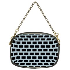 Bricks Black Blue Line Chain Purses (two Sides)  by Mariart