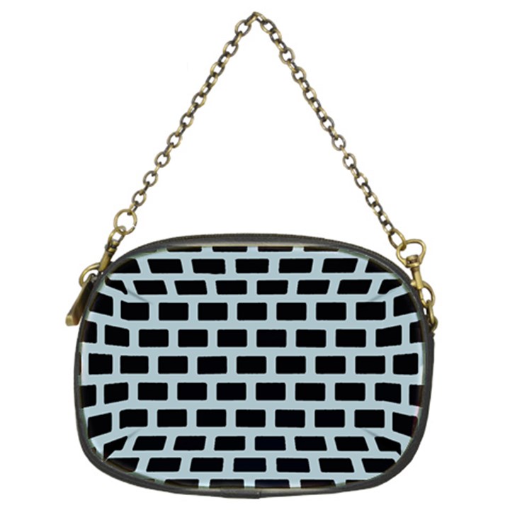 Bricks Black Blue Line Chain Purses (Two Sides) 