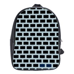 Bricks Black Blue Line School Bags(large)  by Mariart