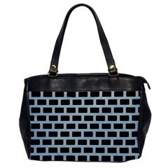 Bricks Black Blue Line Office Handbags