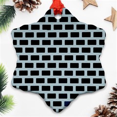 Bricks Black Blue Line Ornament (snowflake) by Mariart