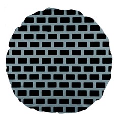 Bricks Black Blue Line Large 18  Premium Round Cushions by Mariart