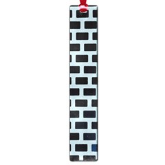 Bricks Black Blue Line Large Book Marks by Mariart