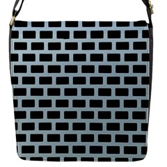 Bricks Black Blue Line Flap Messenger Bag (s) by Mariart