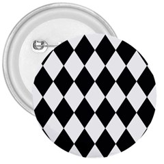 Broken Chevron Wave Black White 3  Buttons by Mariart