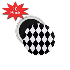 Broken Chevron Wave Black White 1 75  Magnets (10 Pack)  by Mariart