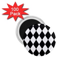 Broken Chevron Wave Black White 1 75  Magnets (100 Pack)  by Mariart