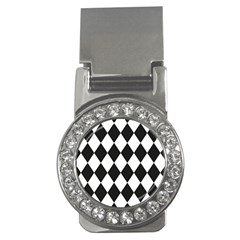 Broken Chevron Wave Black White Money Clips (cz)  by Mariart