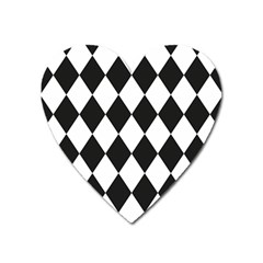 Broken Chevron Wave Black White Heart Magnet