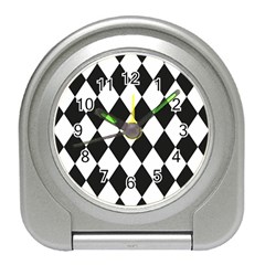 Broken Chevron Wave Black White Travel Alarm Clocks by Mariart